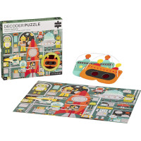Petit Collage Puzzle roboti 100 ks s 3D okuliarmi