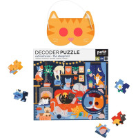 Petit Collage Puzzle mačky 100 ks s 3D okuliarmi
