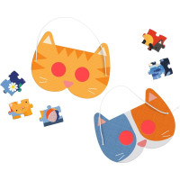 Petit Collage Puzzle mačky 100 ks s 3D okuliarmi