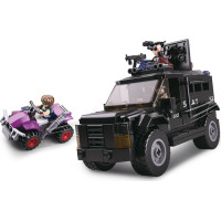 Sluban Polícia M38-B0653 SWAT vyzbrojený automobil a zlodej na 4-kolke