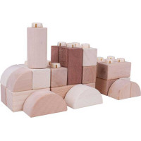 Bigjigs Baby Drevené Spojkocky - Natur set 100 kusov