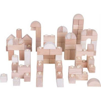 Bigjigs Baby Drevené Spojkocky - Natur set 100 kusov
