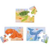 Bigjigs Toys Puzzle 3v1 morské zvieratká