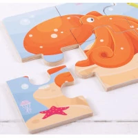 Bigjigs Toys Puzzle 3v1 morské zvieratká