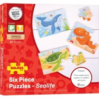 Bigjigs Toys Puzzle 3v1 morské zvieratká