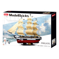Sluban Model Bricks M38-B0836 Fregata USS Constitution plachetná vojnová loď