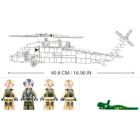Sluban Model Bricks M38-B1012 Zdravotnícky vrtuľník UH-60 Black Hawk