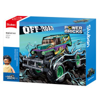Sluban Power Bricks M38-B1161 Naťahovacie auto Bigfoot Green-Purple Speed ​​Kixx