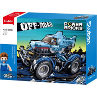 Sluban Power Bricks Naťahovací Off-road Modrý Žralok