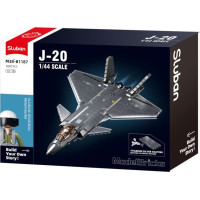 Sluban Army Model Bricks Neviditeľné lietadlo J-20 s kovovým povlakom