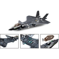 Sluban Army Model Bricks Neviditeľné lietadlo J-20 s kovovým povlakom