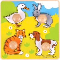 Bigjigs Toys Vkladacie puzzle domáce zvieratká