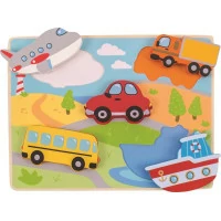 Bigjigs Toys Vkladacie puzzle dopravné prostriedky