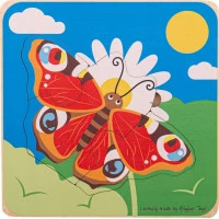 Bigjigs Toys Vkladacie puzzle životné cykly motýľa