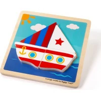 Bigjigs Toys Vkladacie puzzle Plachetnica