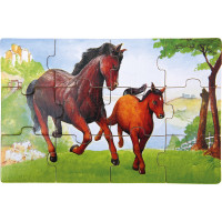 Bino Drevené puzzle v krabičke zvieratka
