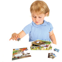 Bino Drevené puzzle v krabičke zvieratka