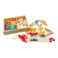 Bino obliekací puzzle - medvedica s medvedíkom