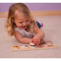 Bigjigs Baby Drevené vkladacie puzzle farma