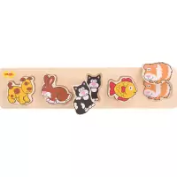 Bigjigs Baby Drevené vkladacie puzzle domáce zvieratá