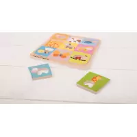 Bigjigs Toys Drevené vkladacie puzzle 9 zvieratiek