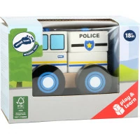 small foot Drevené skladacie auto polícia