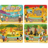 Vilac Drevené puzzle zoo