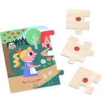 Vilac Drevené puzzle Zlatovláska 4v1