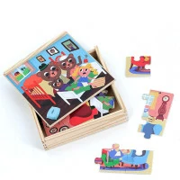 Vilac Drevené puzzle Zlatovláska 4v1
