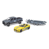 Bruder Terénne auto RAM so športovým vozidlom a figúrkou