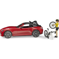 Bruder Športové auto Dodge s figúrkou cyklistky a okolo