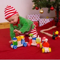 Bigjigs Baby Drevený vláčik s nasadzovaním