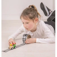 Bigjigs Toys Lepiaca páska koľaje s mašinkou