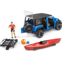 Bruder Jeep Wrangler Rubicon s kajakom a figúrkou 1:16