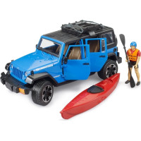 Bruder Jeep Wrangler Rubicon s kajakom a figúrkou 1:16