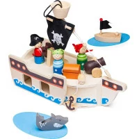 Bigjigs Toys Pirátska loď s pirátmi