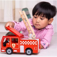 Bigjigs Toys Drevené hasičské auto