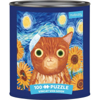 Mudpuppy Puzzle Vincent van Gogh umelecké mačky v plechovke 100 dielikov