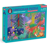 Mudpuppy Puzzle s lentikulárnym efektom Les cez deň, v noci 75 dielikov