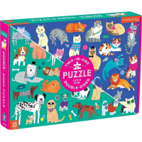 Mudpuppy Obojstranné puzzle Psy a mačky 100 dielikov