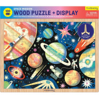 Mudpuppy Drevené puzzle Vesmírna misia 100 dielikov