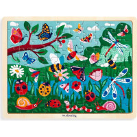 Mudpuppy Drevené puzzle Život na záhrade 100 dielikov