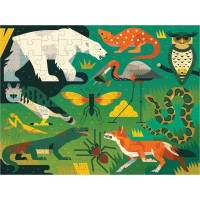 Mudpuppy Obojstranné puzzle Pozemní a morskí predátori 100 dielikov