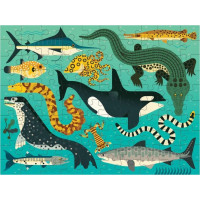 Mudpuppy Obojstranné puzzle Pozemní a morskí predátori 100 dielikov
