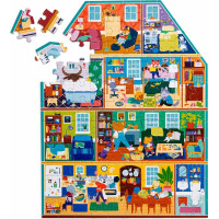 Mudpuppy Môj dom, môj domov - puzzle v tvare domu 100 dielikov