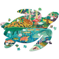 Mudpuppy Puzzle Mokrade v tvare korytnačky 300 dielikov