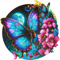 EscapeWelt Drevené luminiscenčné puzzle Motýľ 200 dielikov