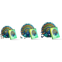 EscapeWelt Drevené luminiscenčné puzzle Páv 200 dielikov