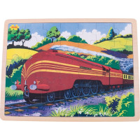 Bigjigs Toys Drevené puzzle historický vlak Vojvodkyňa z Hamiltonu 35 dielikov