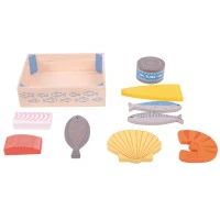 Bigjigs Toys Drevené morské plody v krabičke